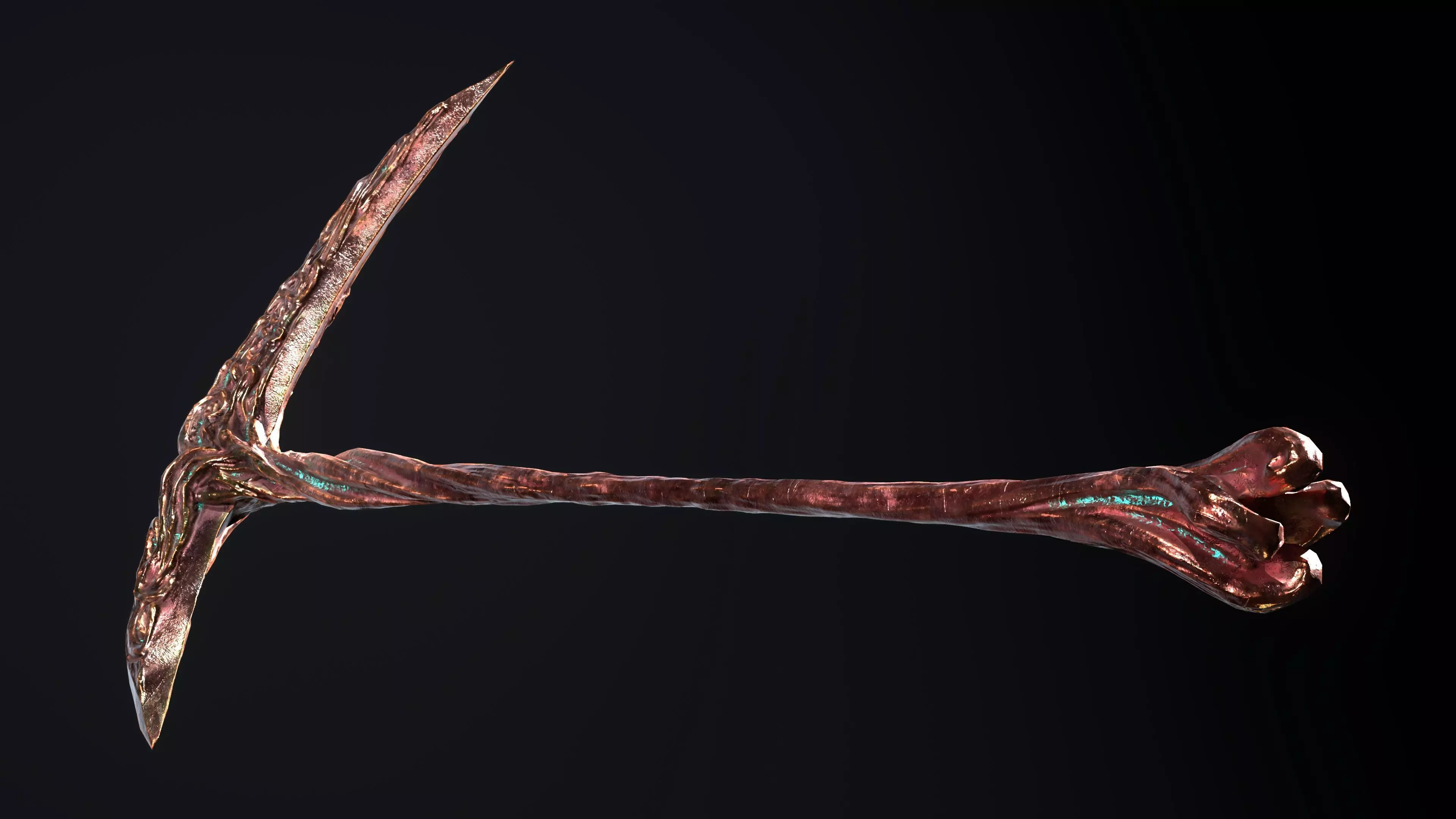 Scythe Melee Weapon Low-poly 3D model_7