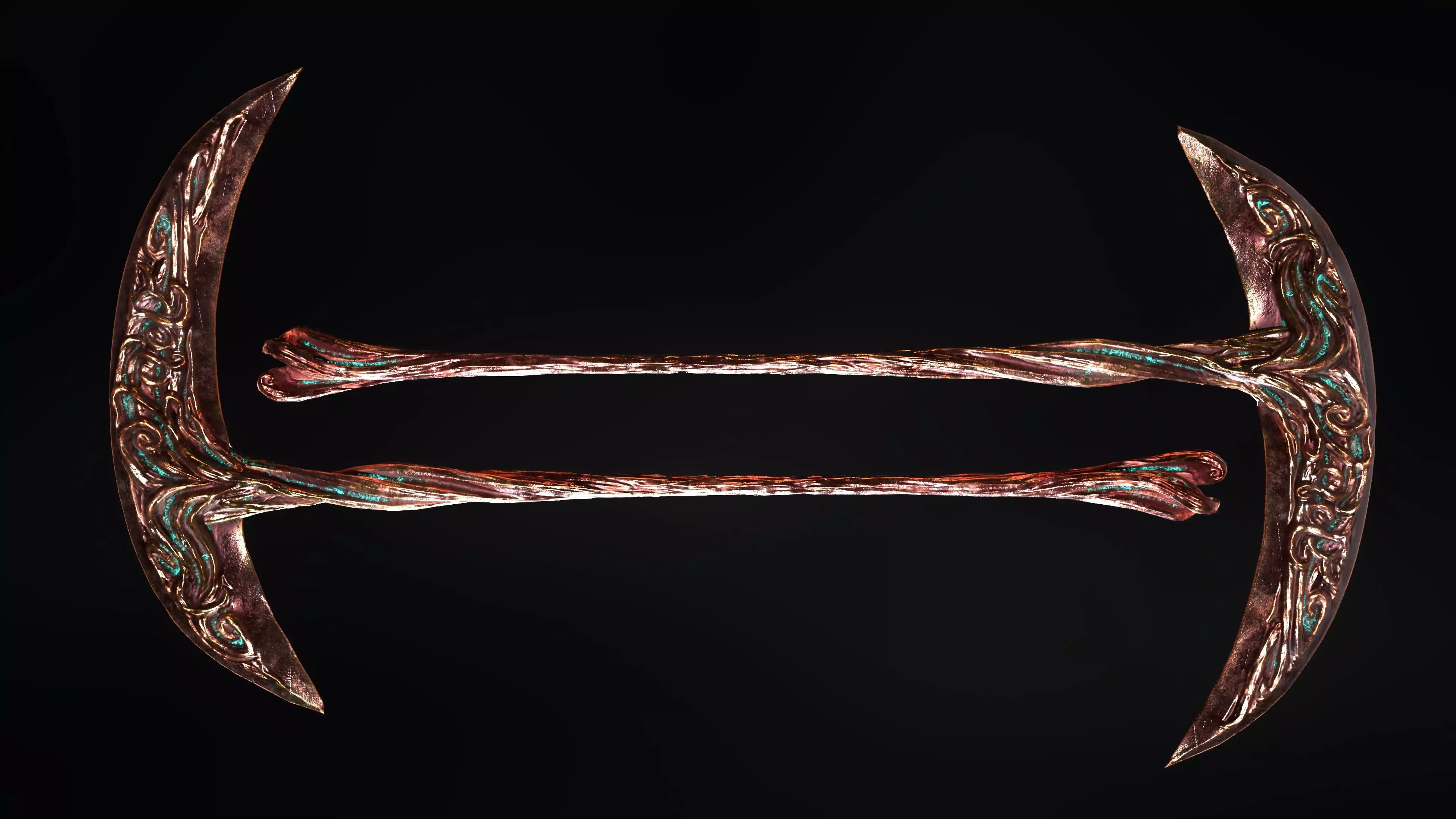 Scythe Melee Weapon Low-poly 3D model_3