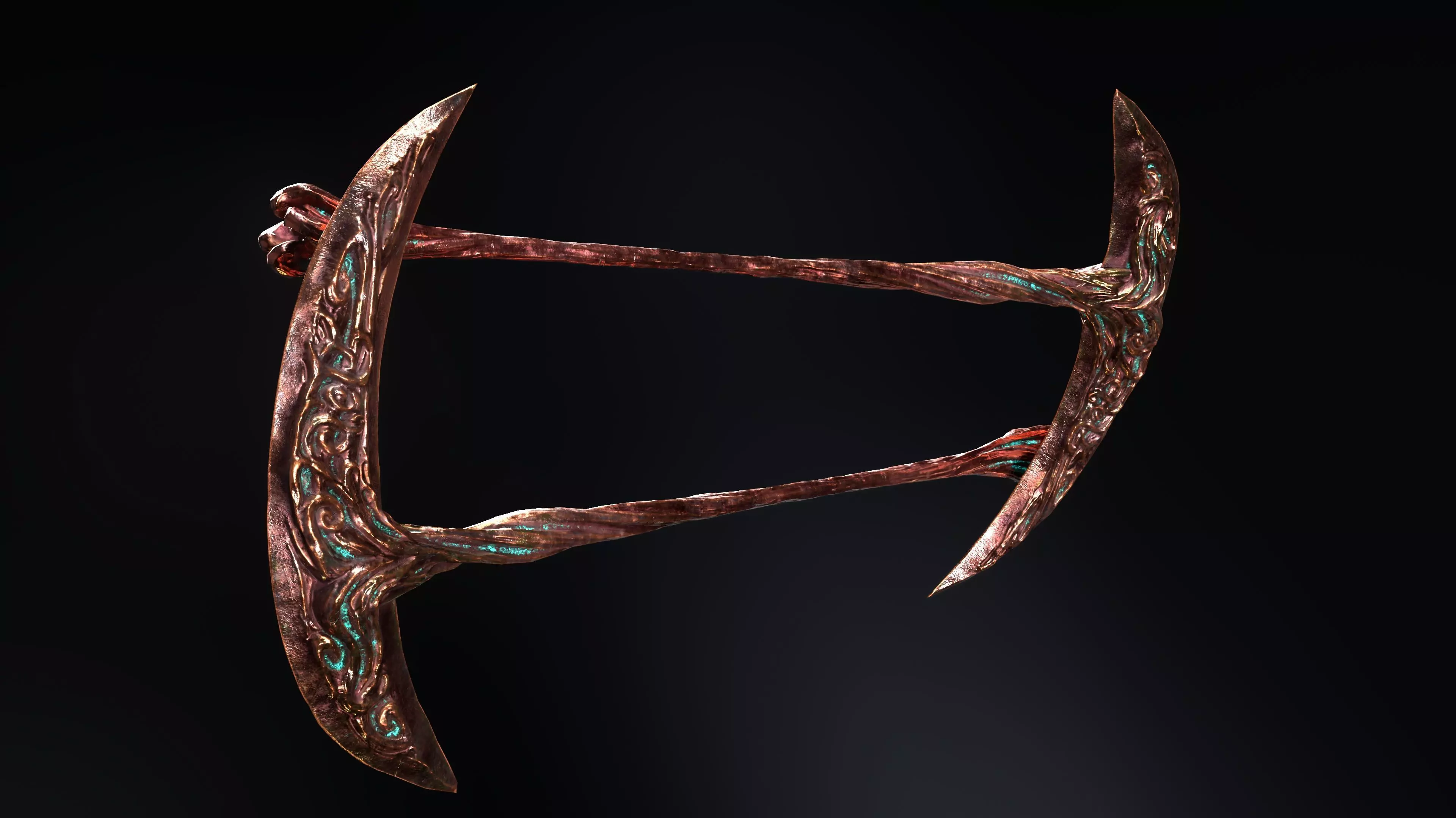 Scythe Melee Weapon Low-poly 3D model_5