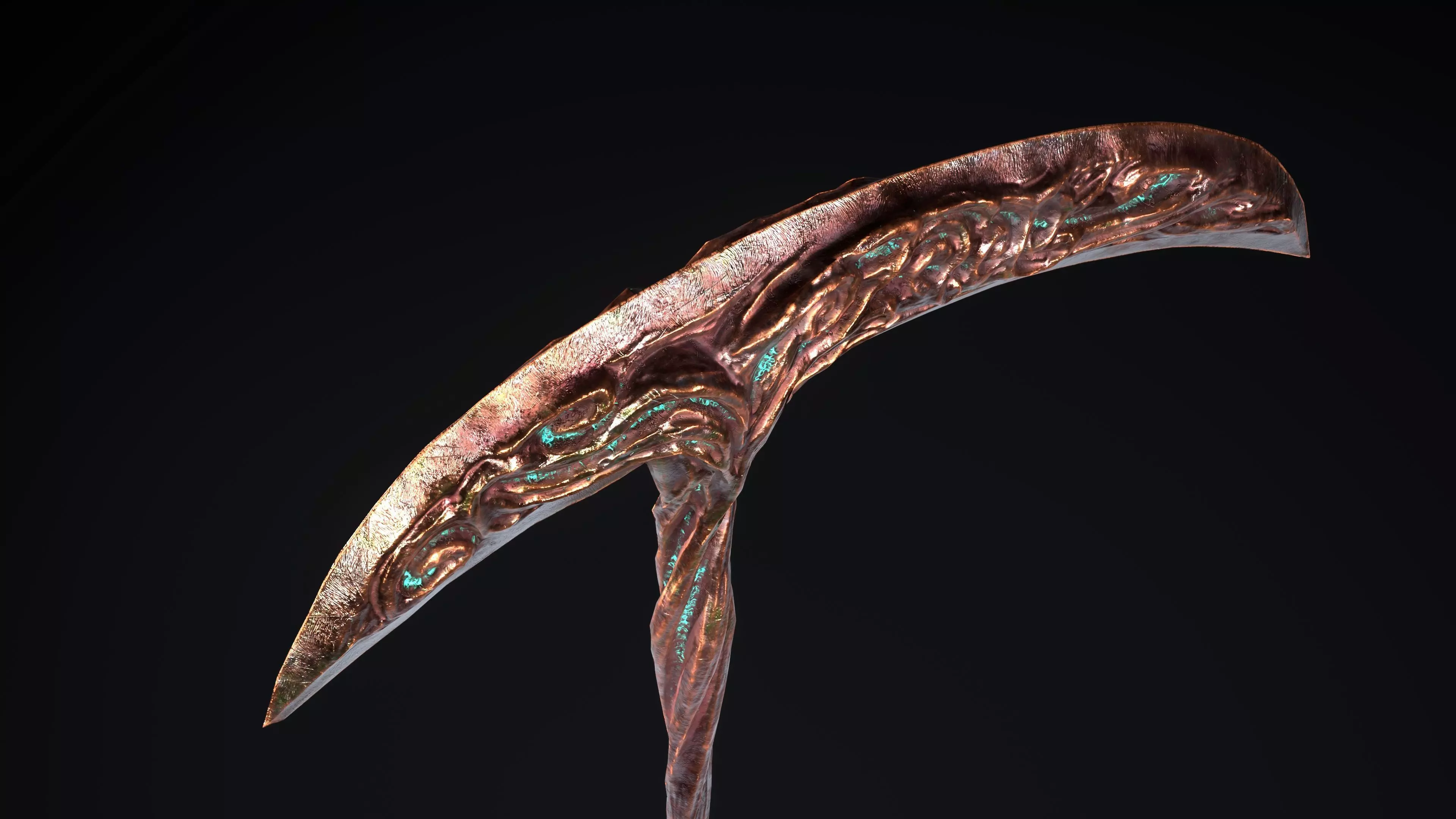 Scythe Melee Weapon Low-poly 3D model_8