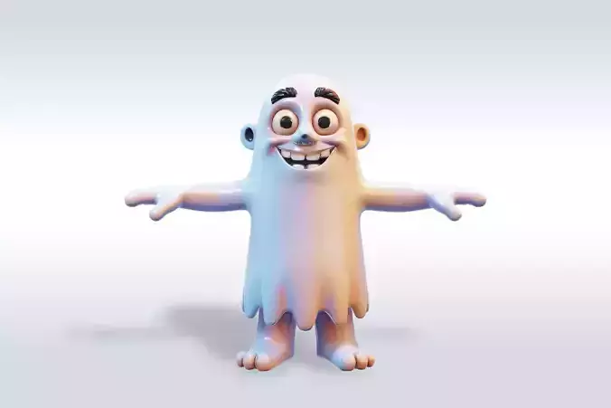Cheerful Ghost Boy Character 3D model Cheerful Ghost Boy Character 3D model