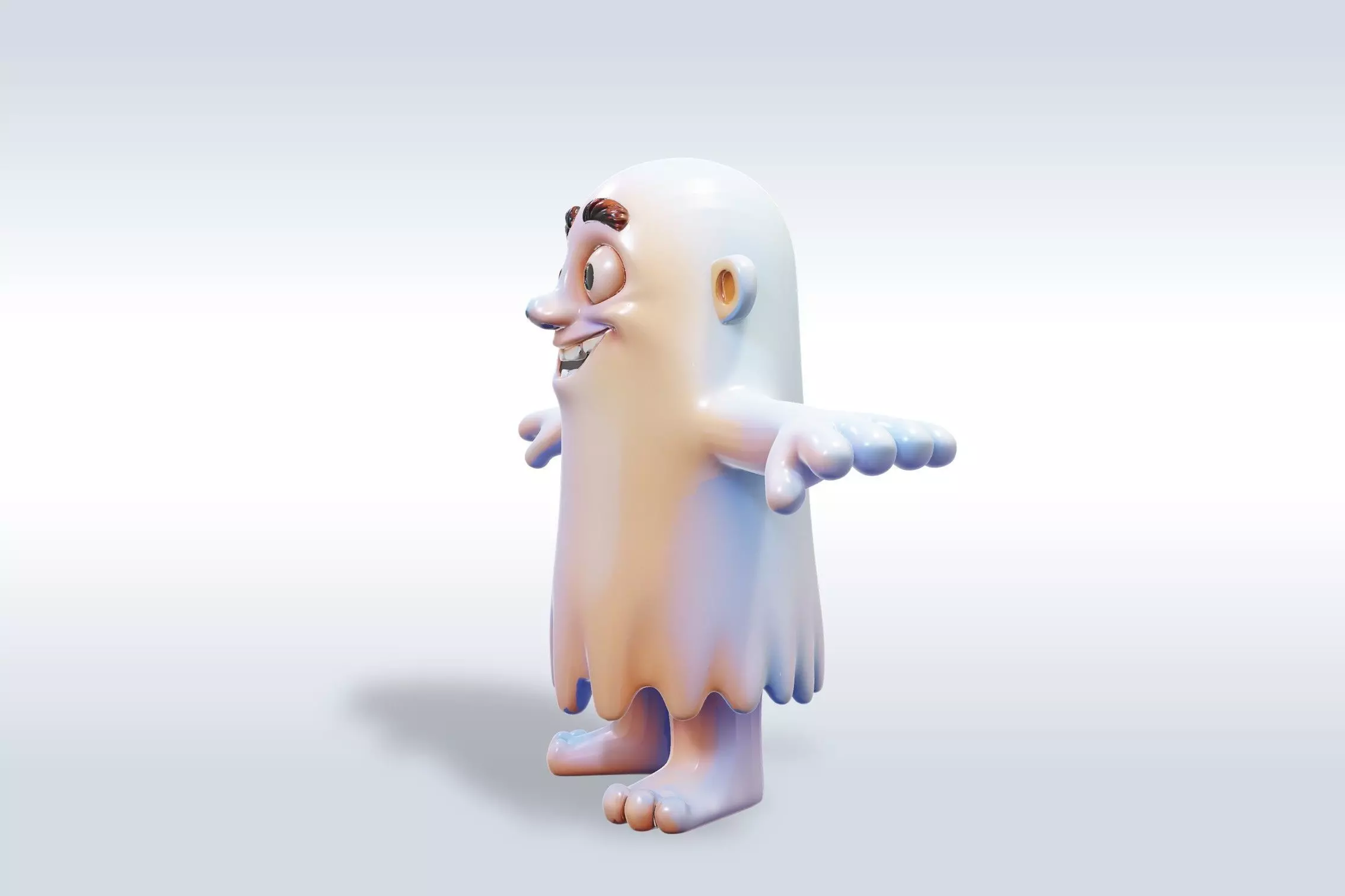 Cheerful Ghost Boy Character 3D model_2
