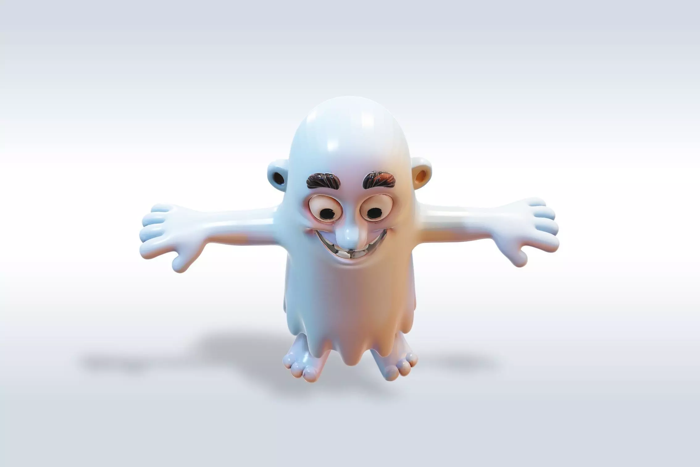 Cheerful Ghost Boy Character 3D model_3