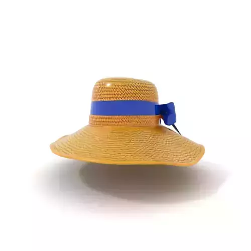 Straw Sun Hat with Blue Ribbon model pack Low-poly 3D model Straw Sun Hat with Blue Ribbon model pack Low-poly 3D model