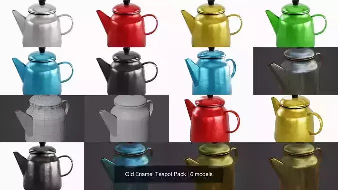 Old Enamel Teapot Pack