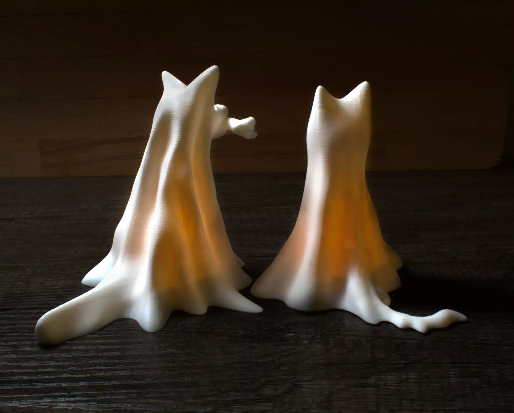 Ghost Cat Tealight Lamp STL Set  3D print model_1