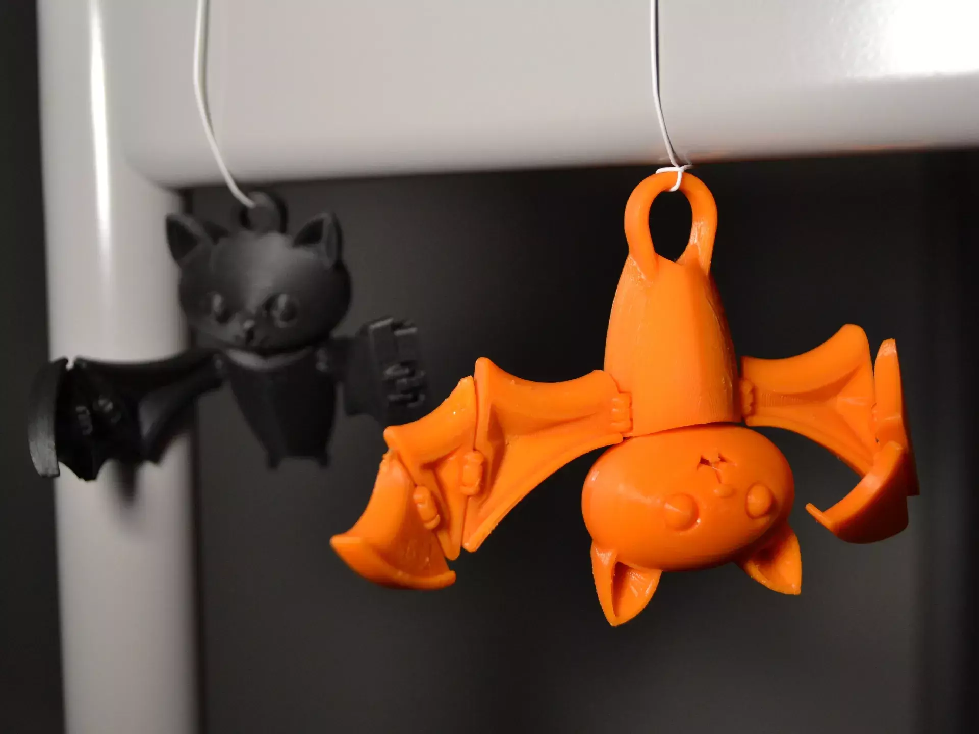 Hanging Bat Cat STL Set 3D print model_2