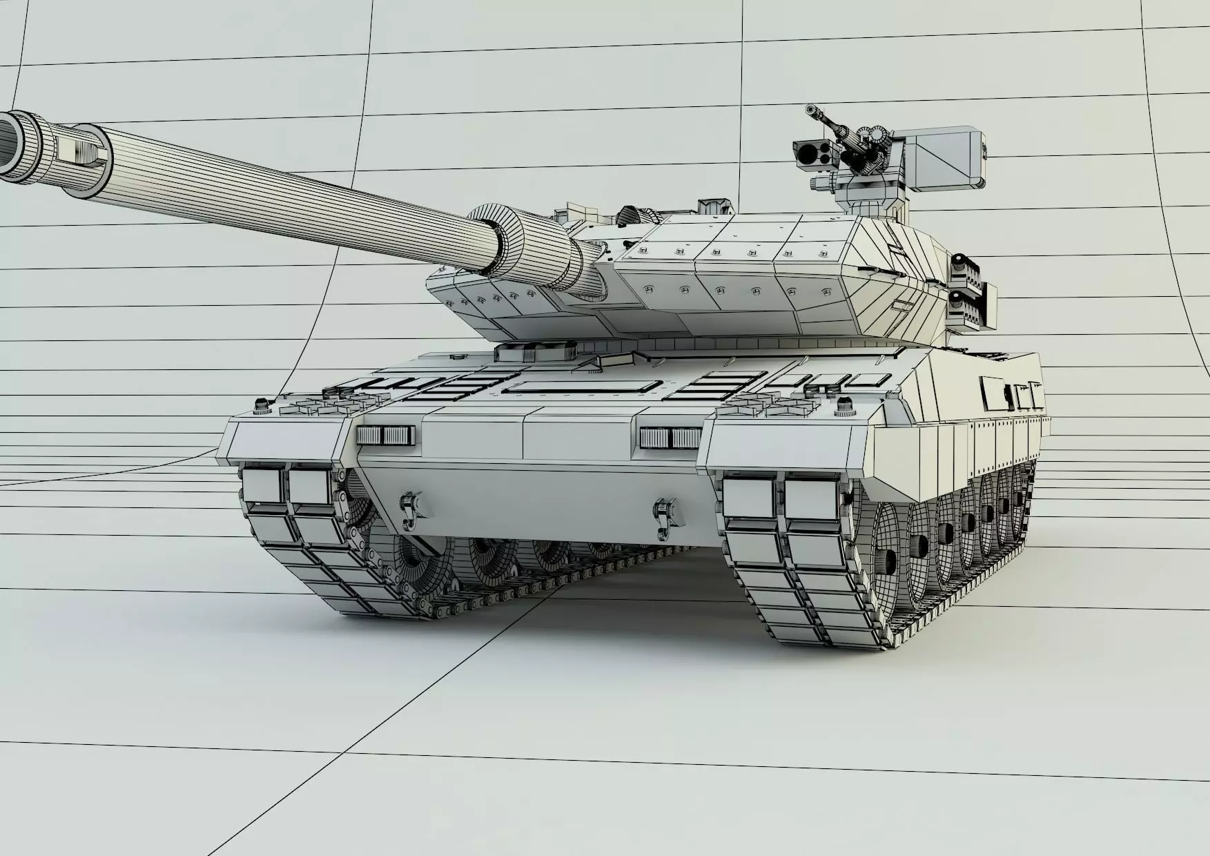 Leopard 2A6 military tank 3D model_7