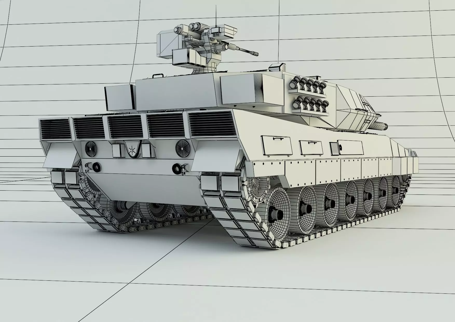 Leopard 2A6 military tank 3D model_11