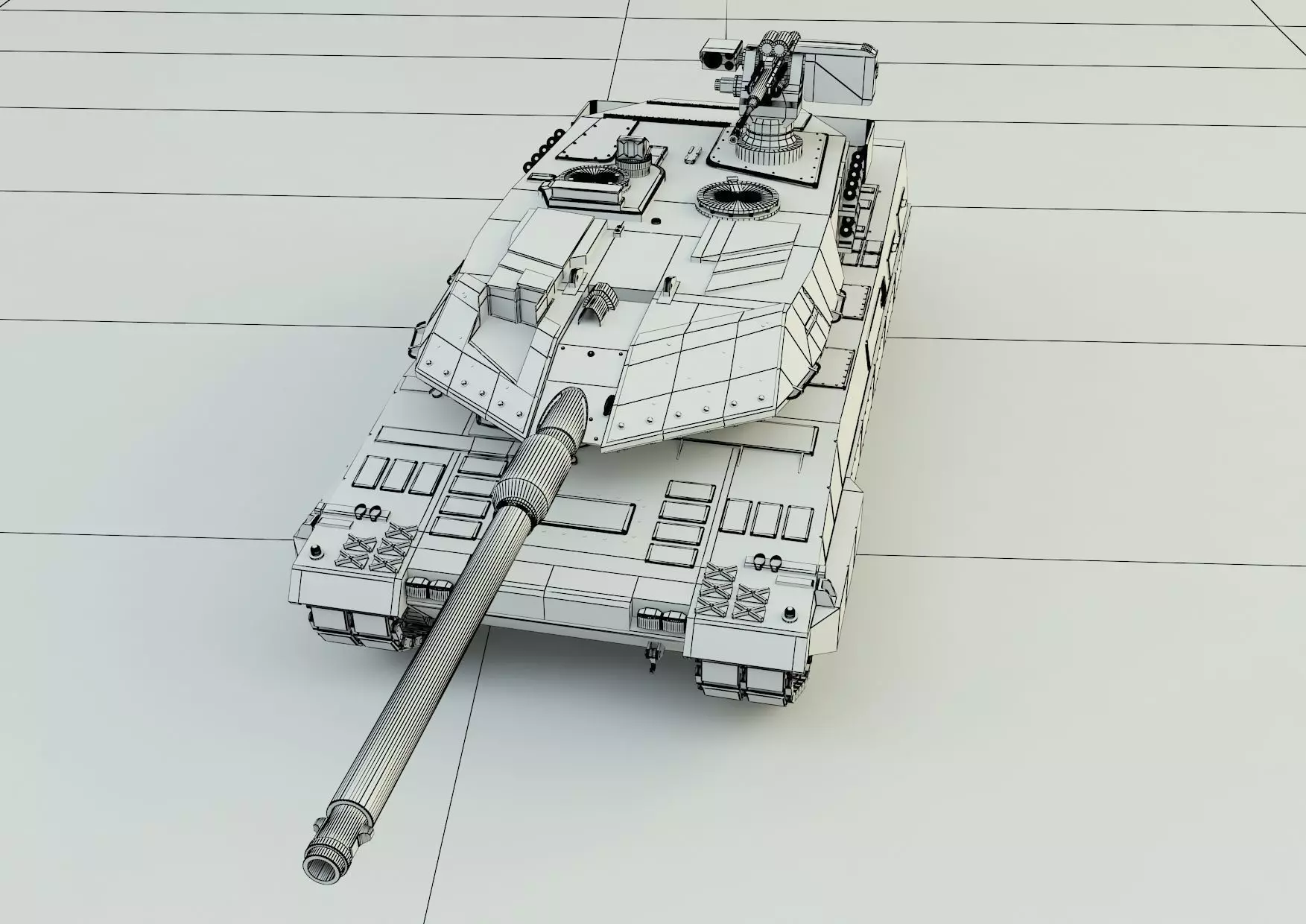 Leopard 2A6 military tank 3D model_14