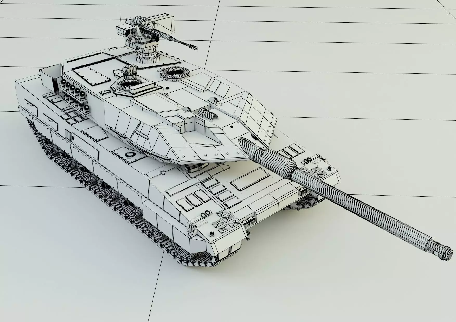 Leopard 2A6 military tank 3D model_9