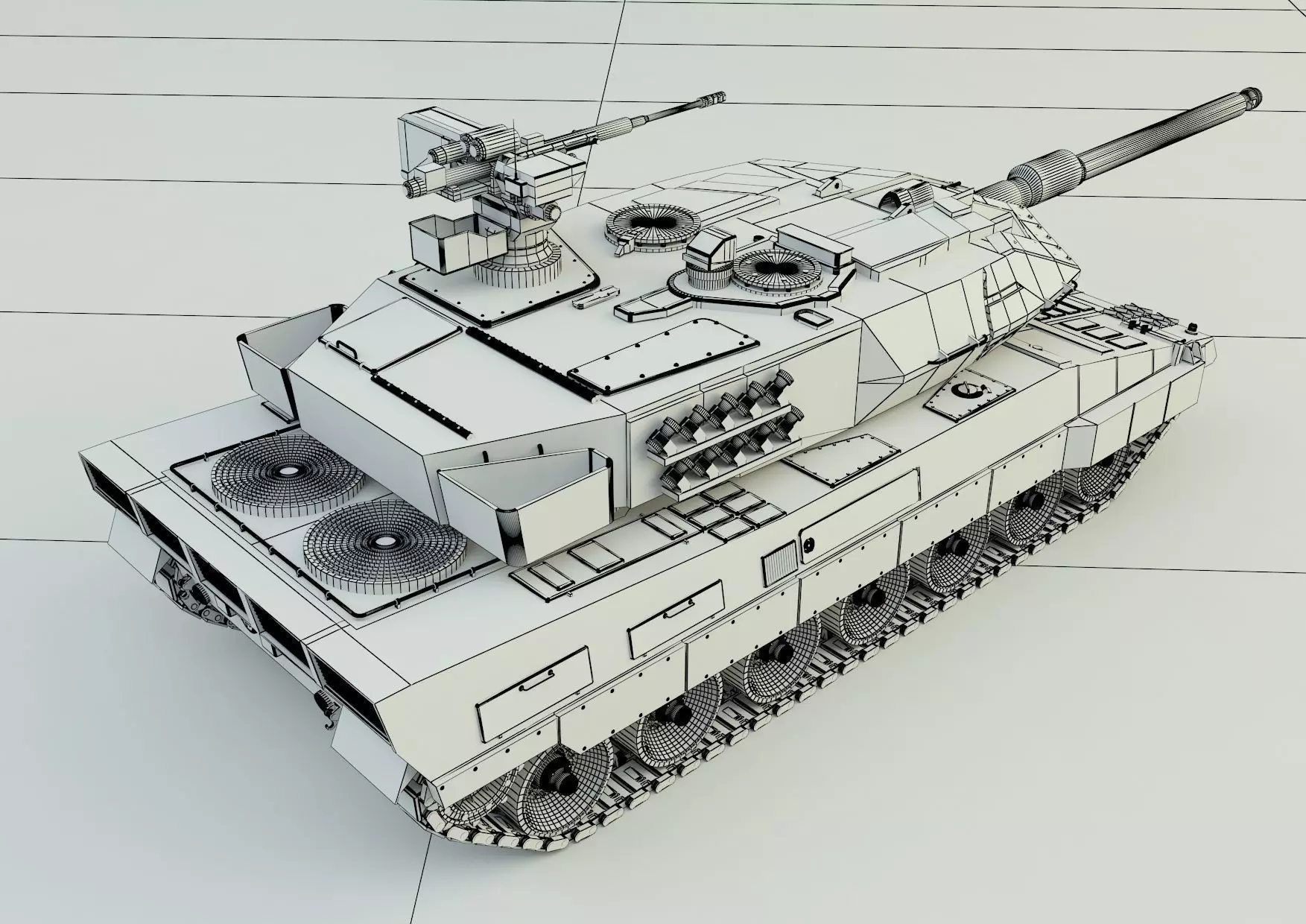 Leopard 2A6 military tank 3D model_8
