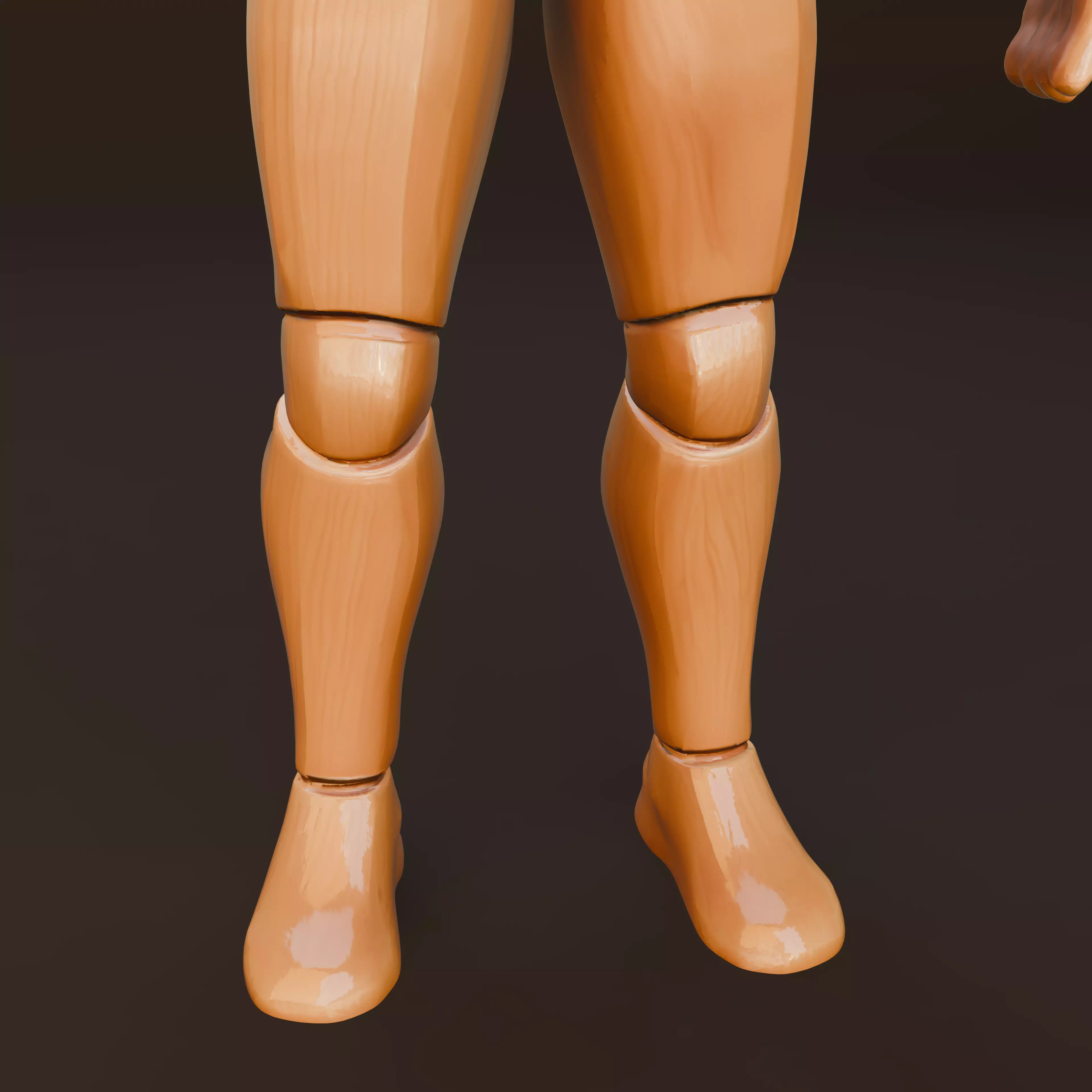 Wooden Low-Poly Mannequin 3d human model Free 3D model_8