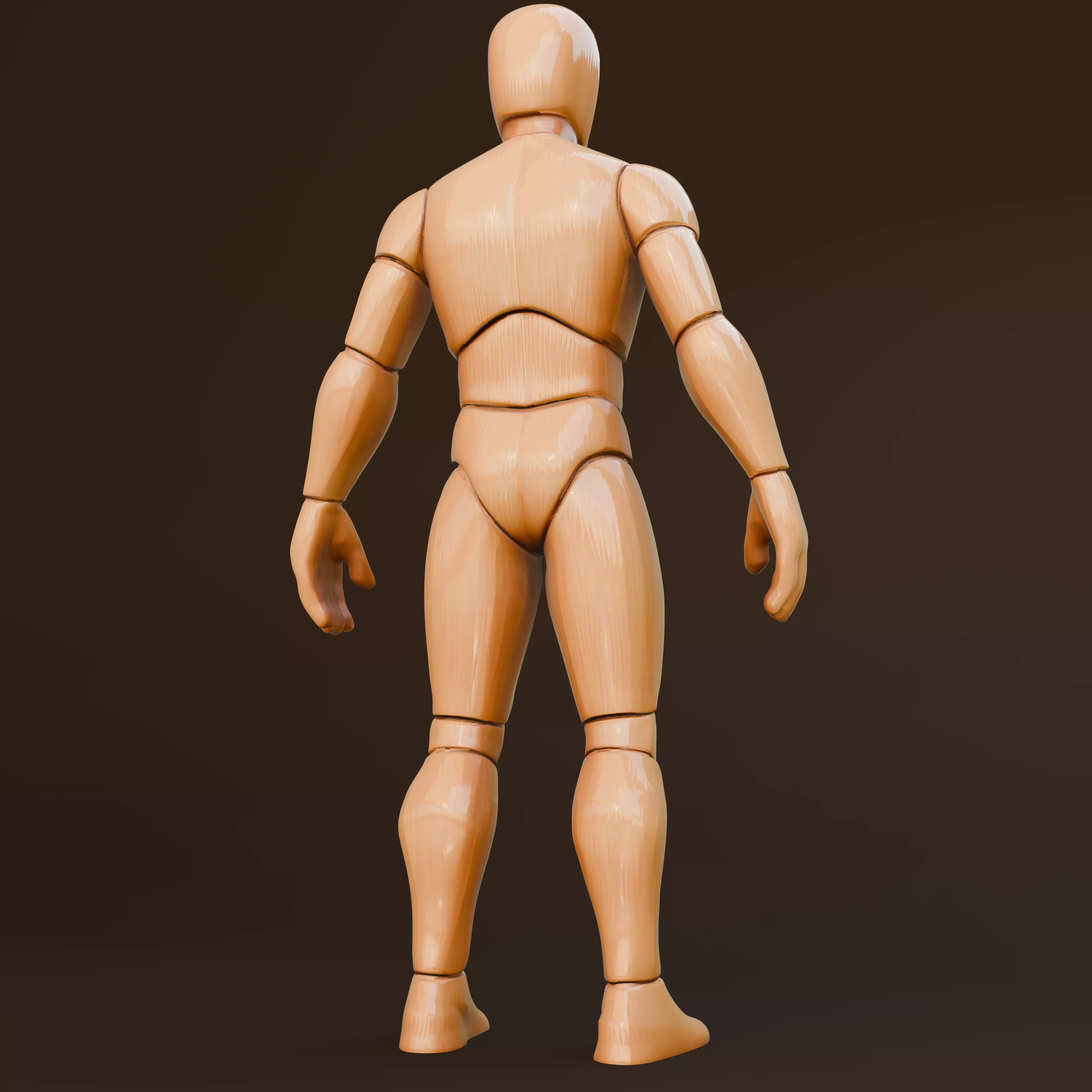 Wooden Low-Poly Mannequin 3d human model Free 3D model_11