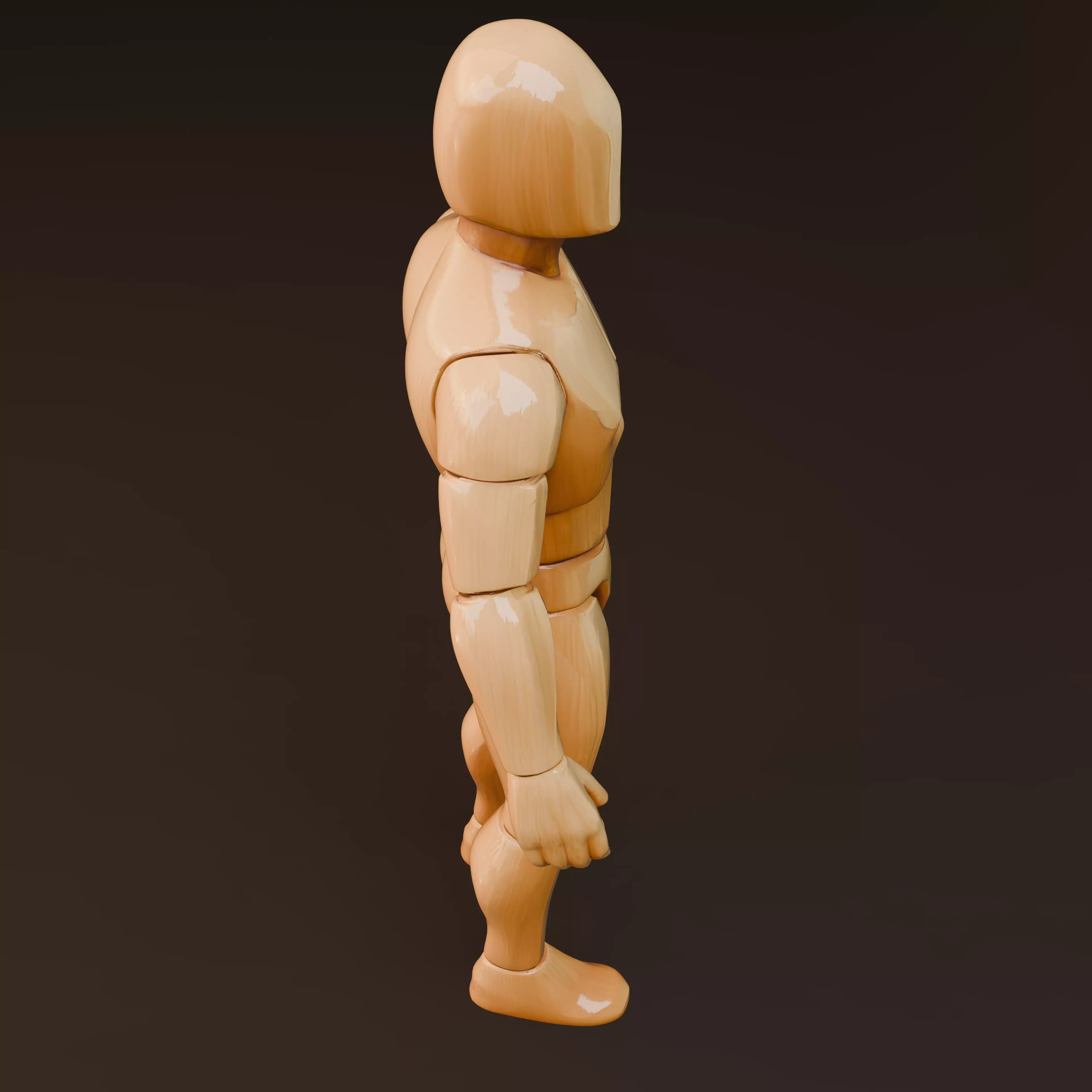 Wooden Low-Poly Mannequin 3d human model Free 3D model_7