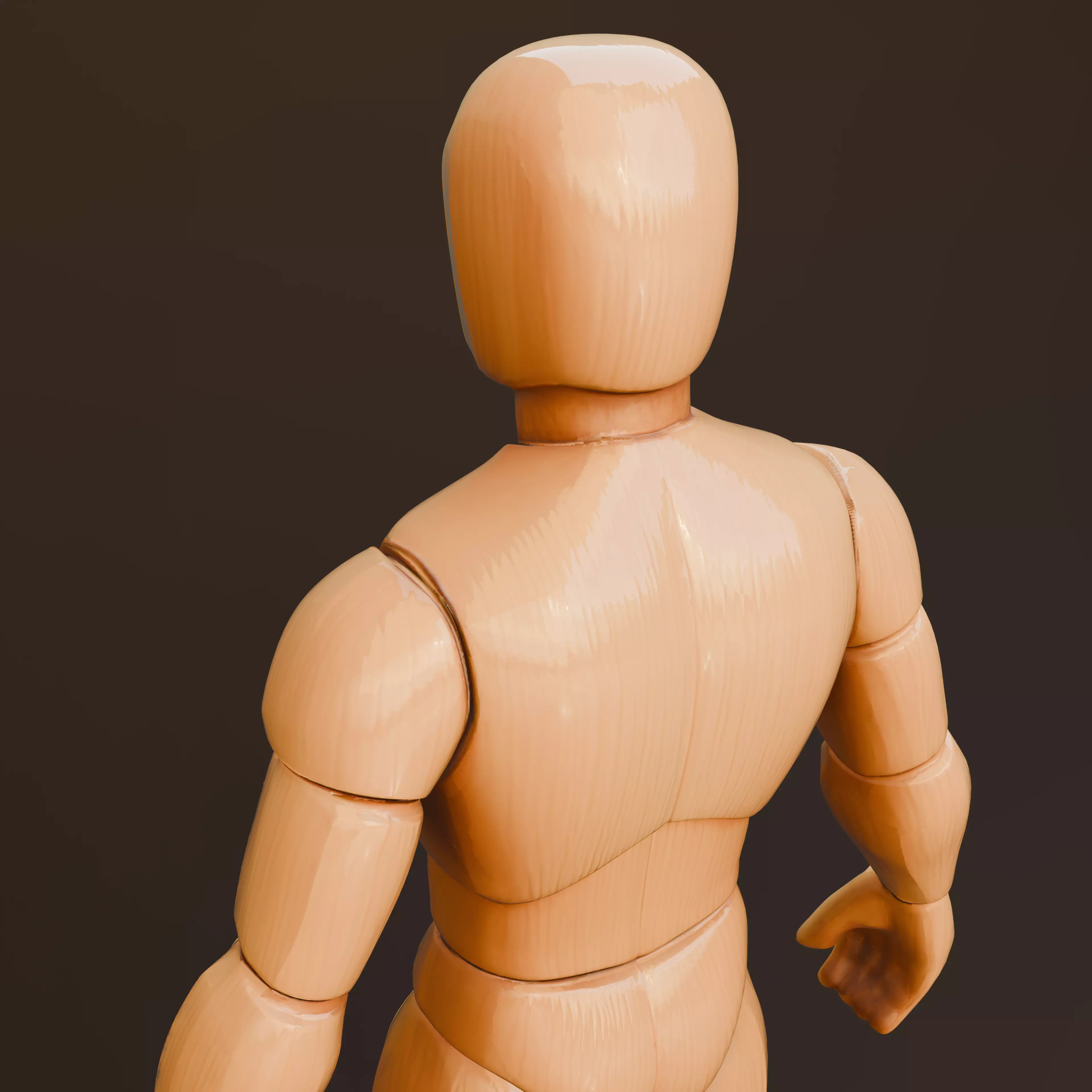 Wooden Low-Poly Mannequin 3d human model Free 3D model_9