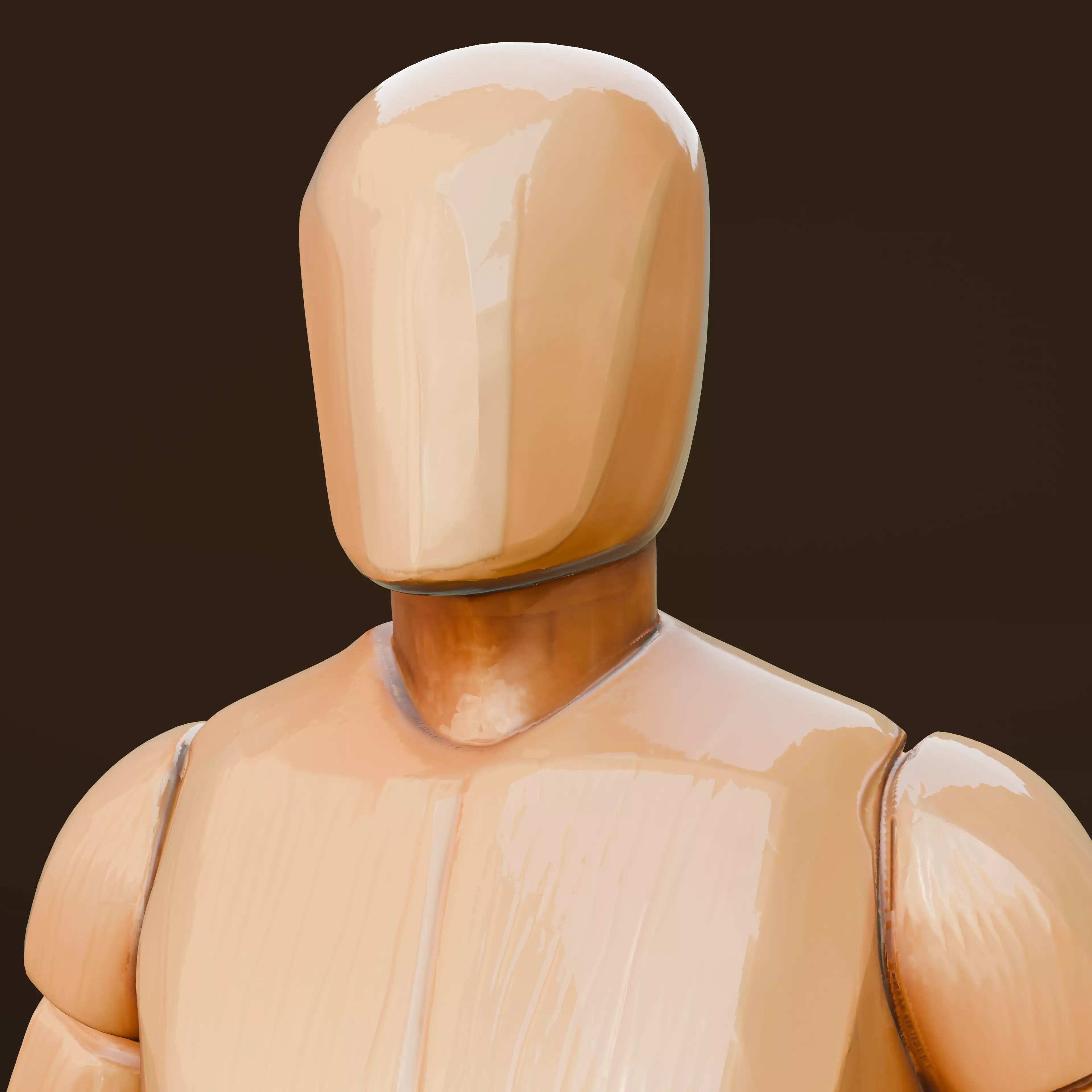 Wooden Low-Poly Mannequin 3d human model Free 3D model_3