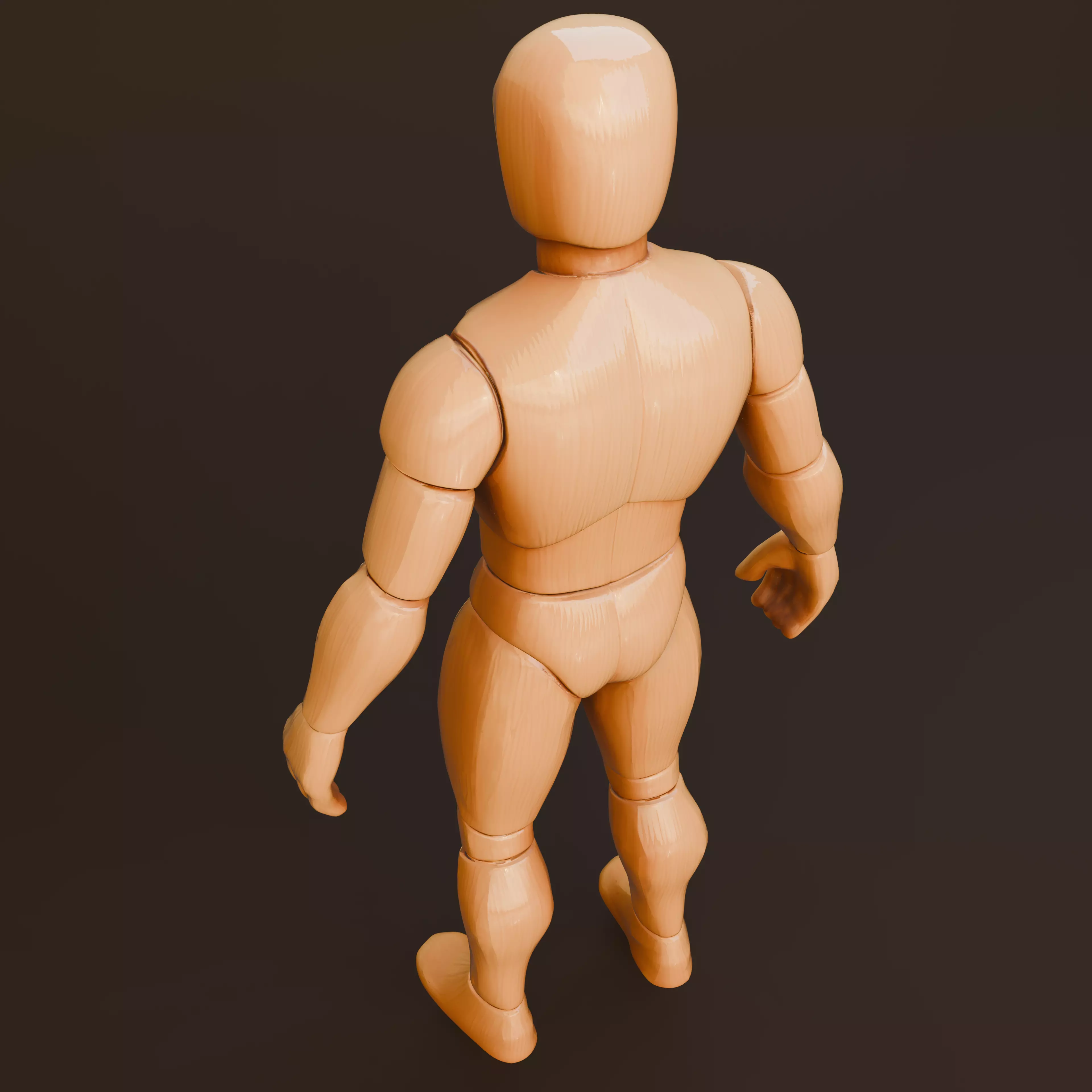 Wooden Low-Poly Mannequin 3d human model Free 3D model_6