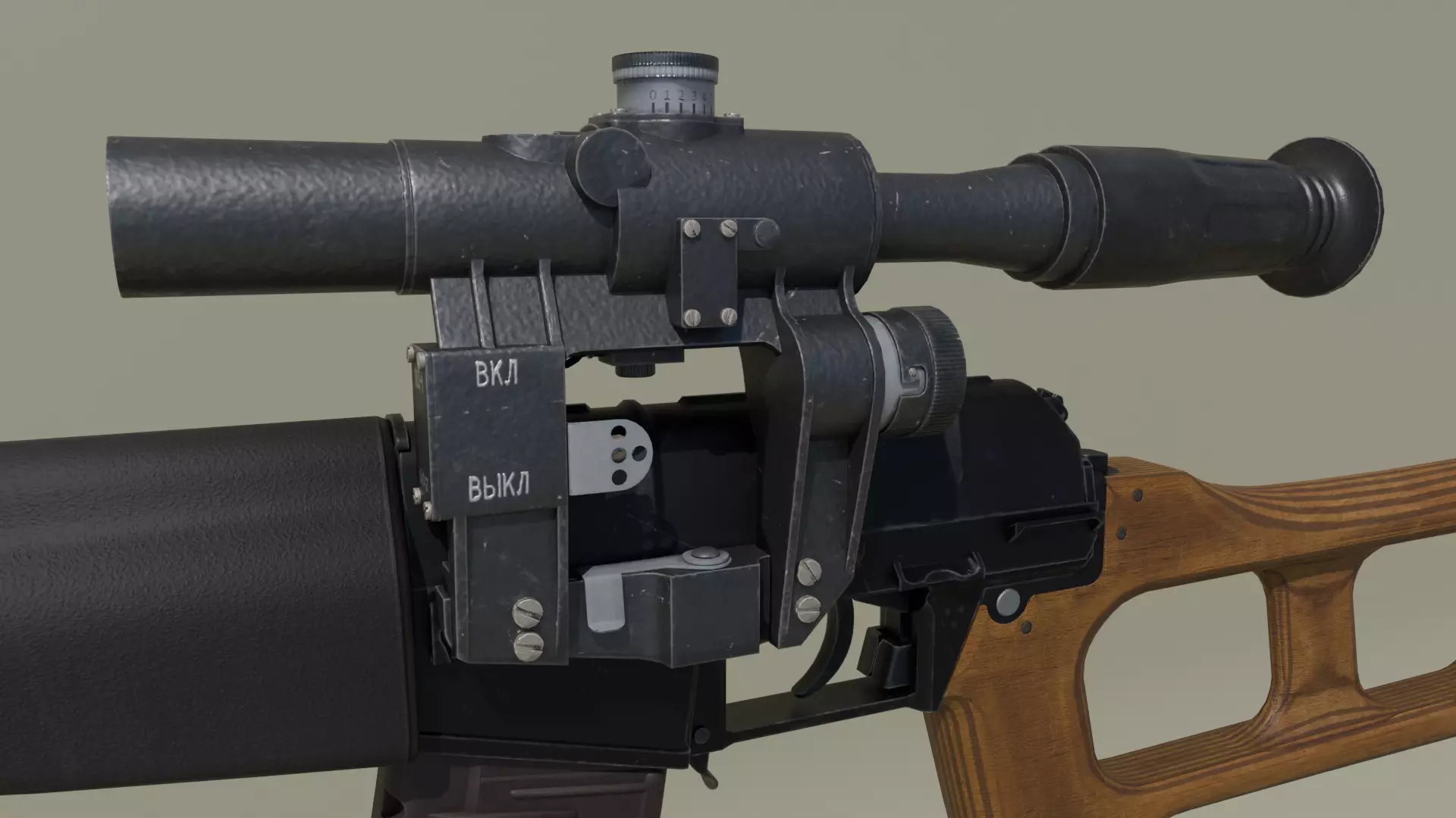 PSO-1 Sniper Scope Low-poly Low-poly 3D model_6