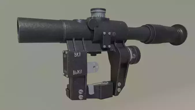PSO-1 Sniper Scope Low-poly Low-poly 3D model