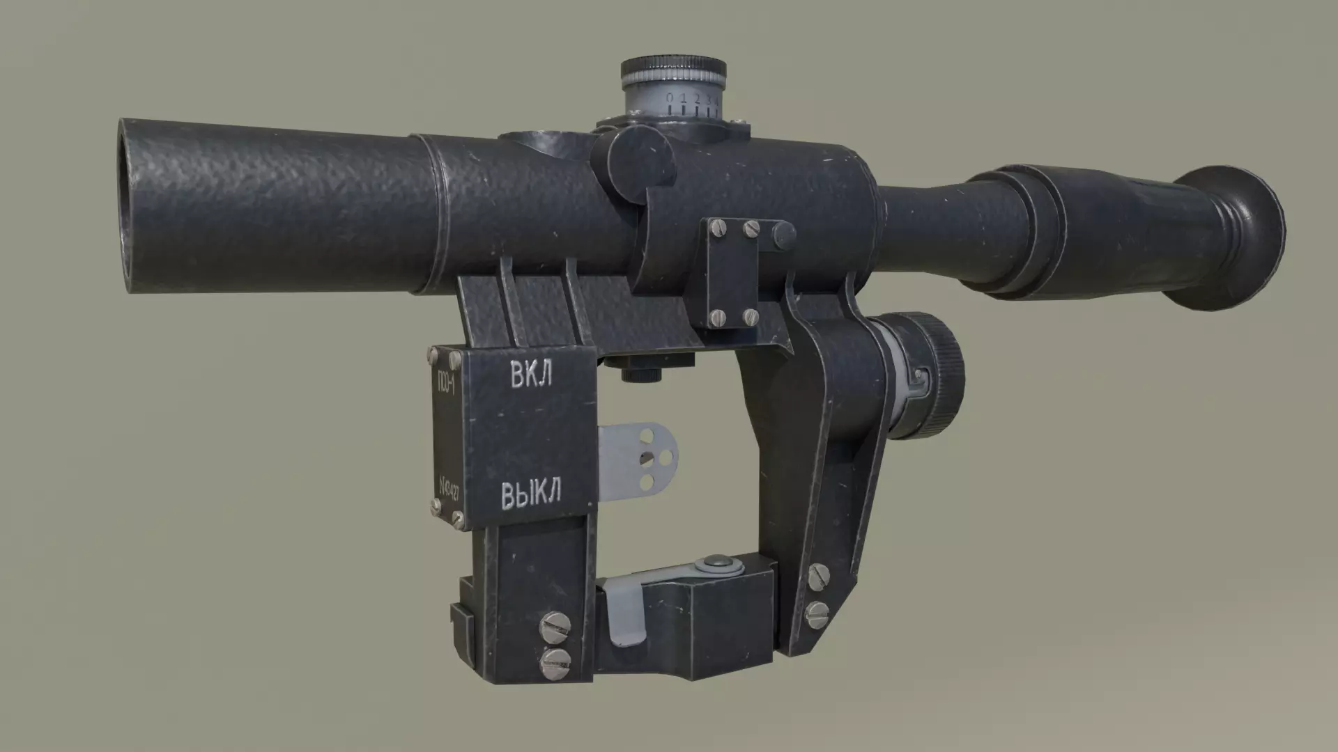 PSO-1 Sniper Scope Low-poly Low-poly 3D model_0