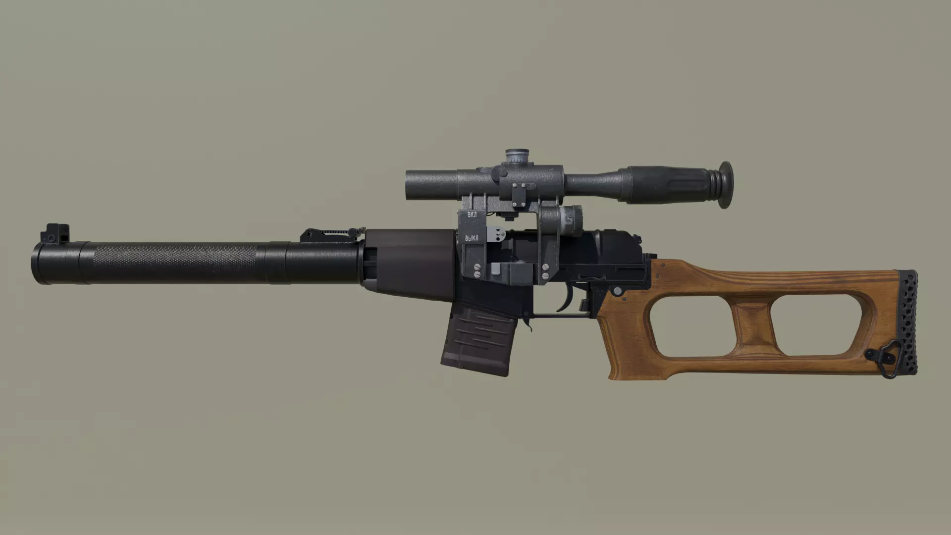 PSO-1 Sniper Scope Low-poly Low-poly 3D model_7
