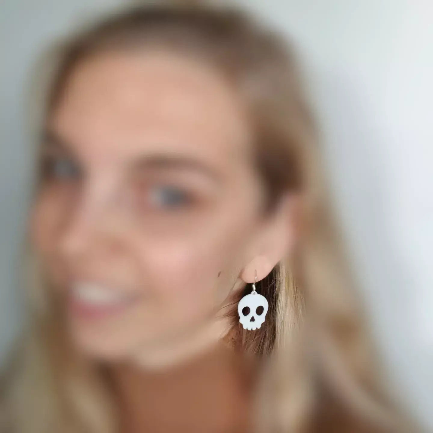 3D Printable Skull Earrings STL 3D print model_1