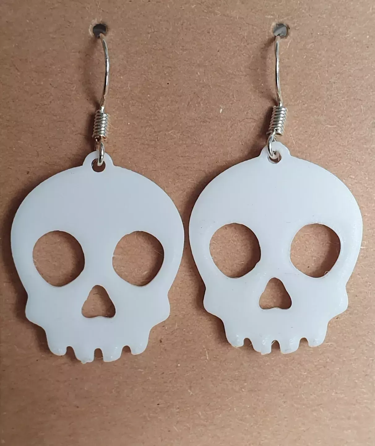 3D Printable Skull Earrings STL 3D print model_0