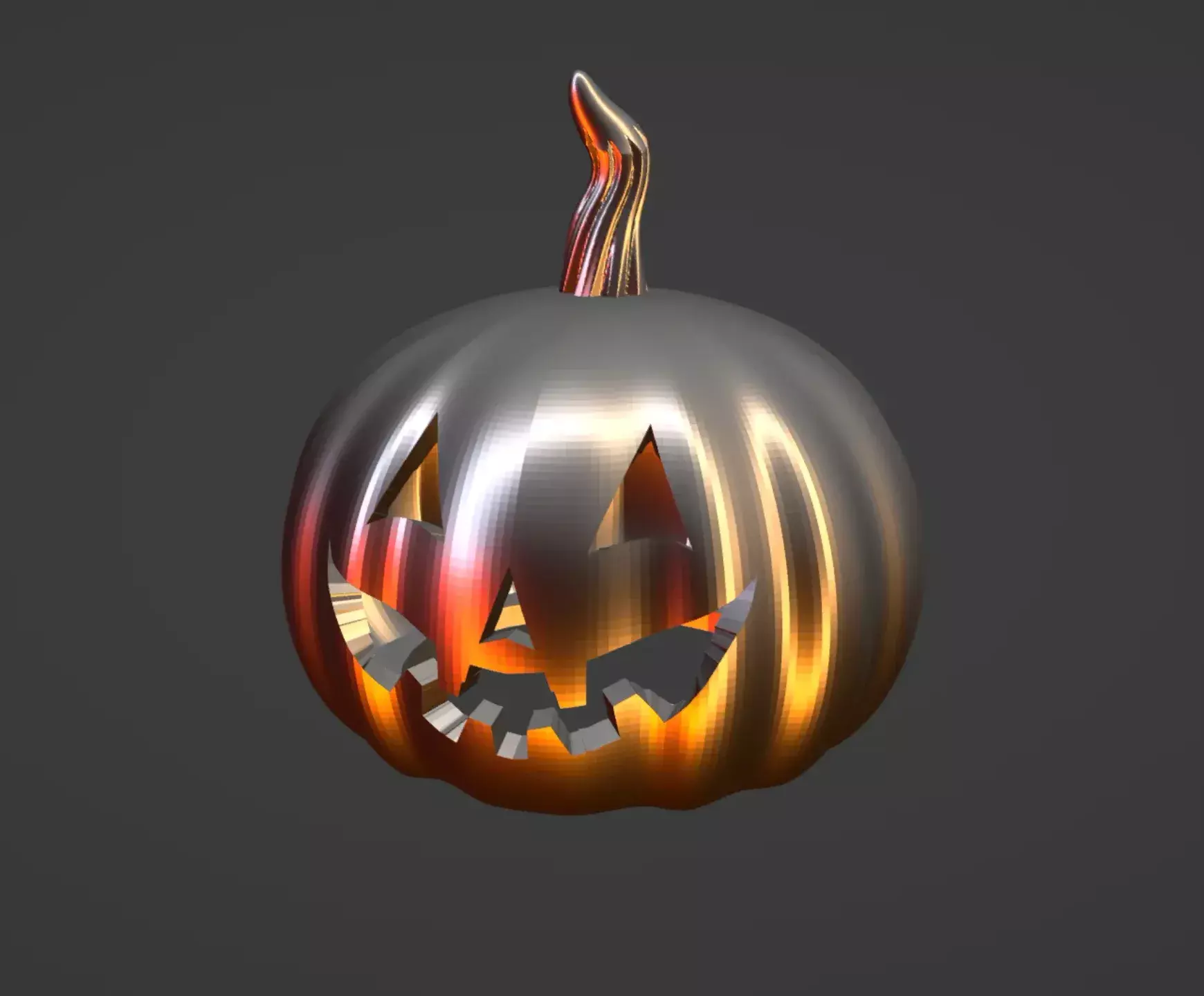 Jack O Lantern Pumpkin STL 3D print model_2