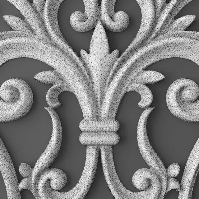 Ceiling and Wall Molding 3D Models Decorative Pack of 8 3D model_9