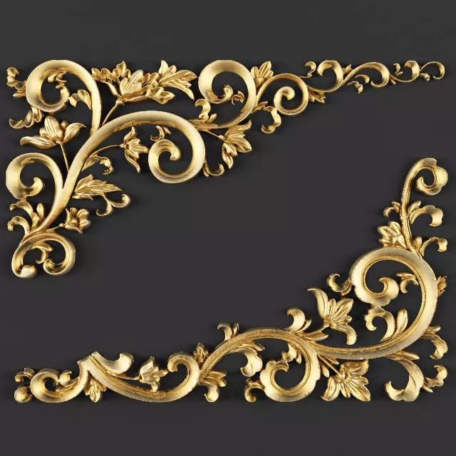 Ceiling and Wall Molding 3D Models Decorative Pack of 8 3D model_6