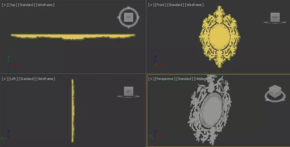 Ceiling and Wall Molding 3D Models Decorative Pack of 8 3D model_17