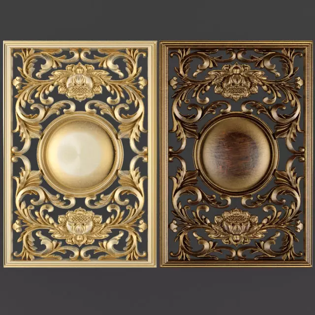 Ceiling and Wall Molding 3D Models Decorative Pack of 8 3D model_15