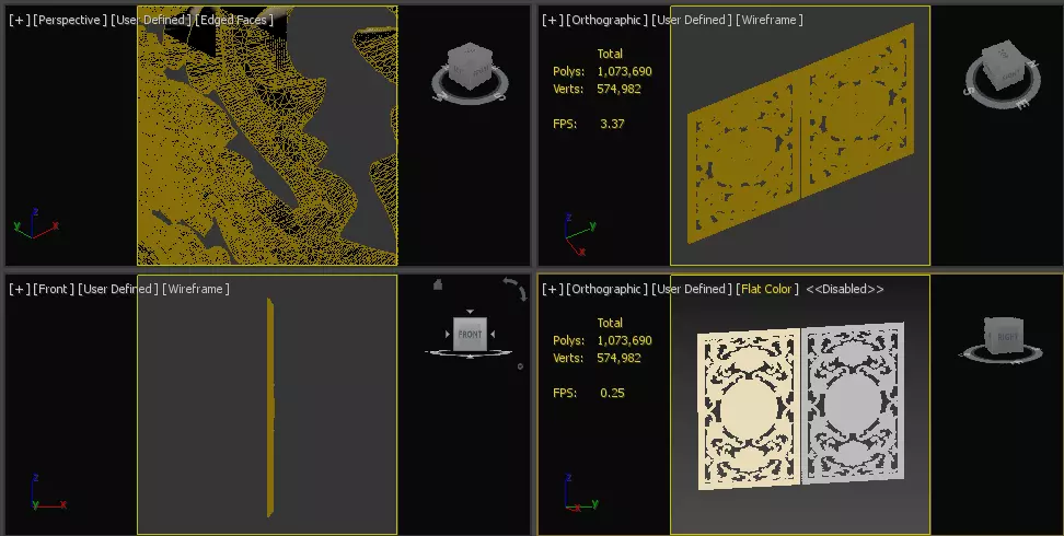 Ceiling and Wall Molding 3D Models Decorative Pack of 8 3D model_16