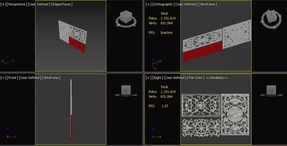 Ceiling and Wall Molding 3D Models Decorative Pack of 8 3D model_10