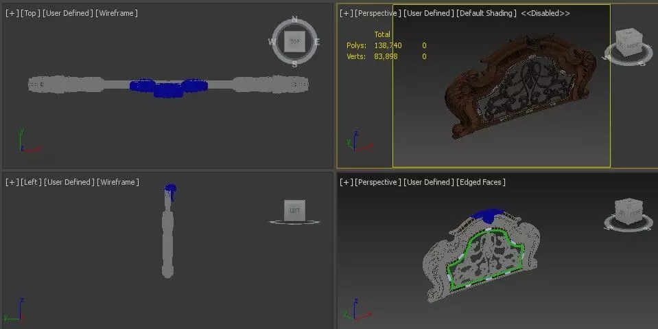 Ceiling and Wall Molding 3D Models Decorative Pack of 8 3D model_3