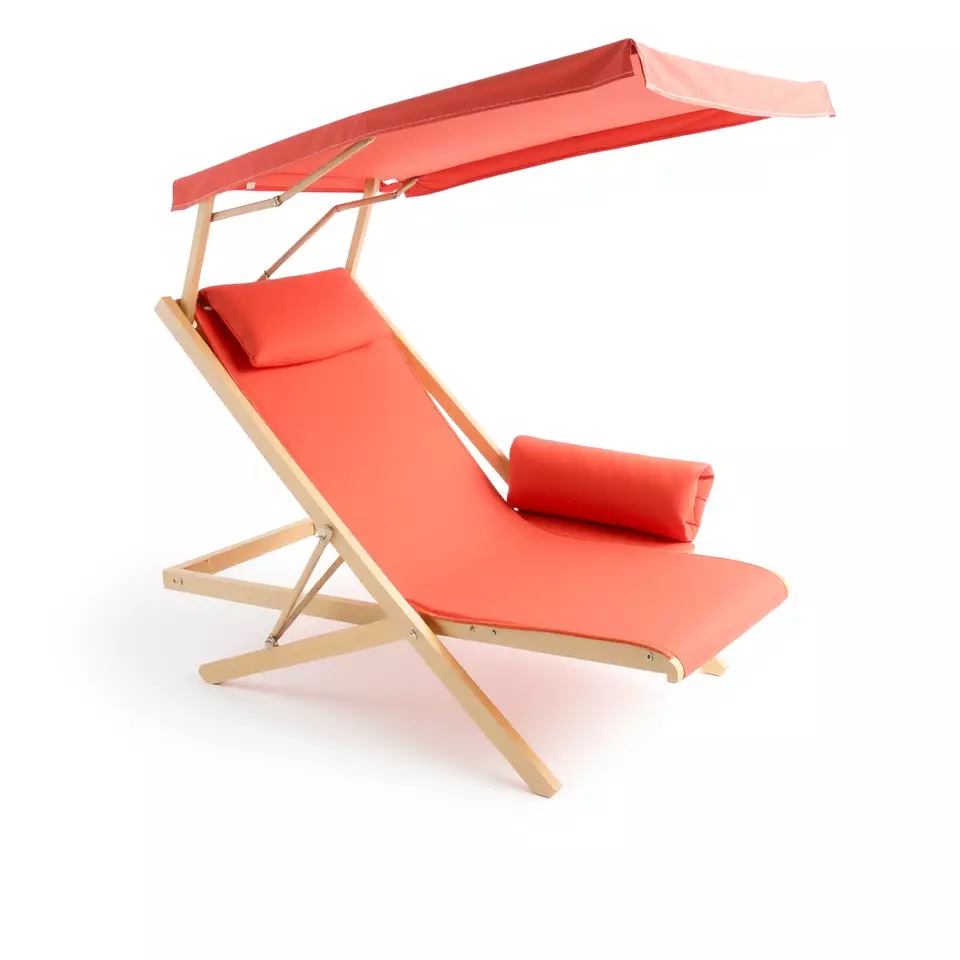Red Canvas Sun Lounger model pack Low-poly 3D model_3
