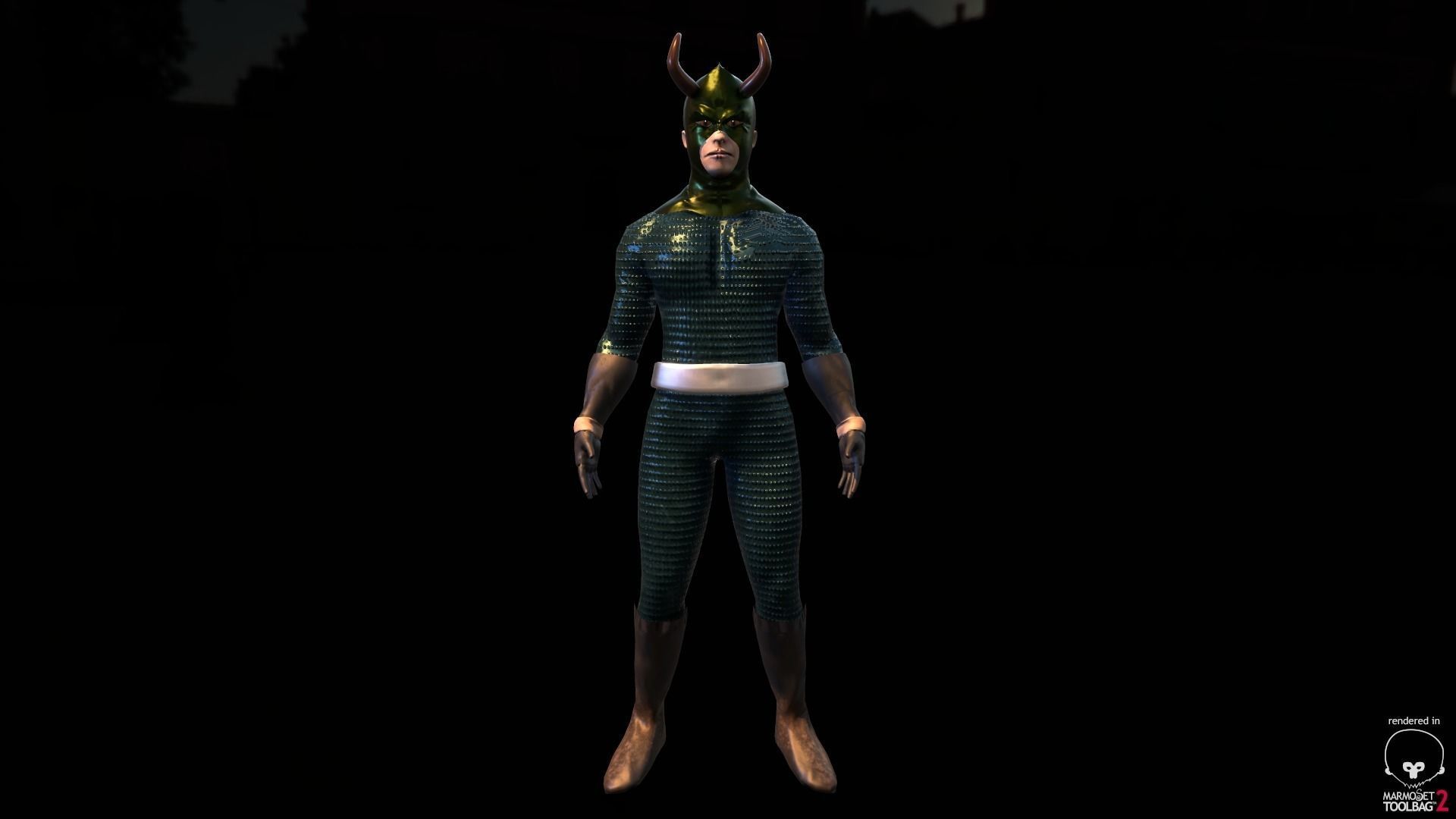 GA-man character in outfit Free low-poly 3D model