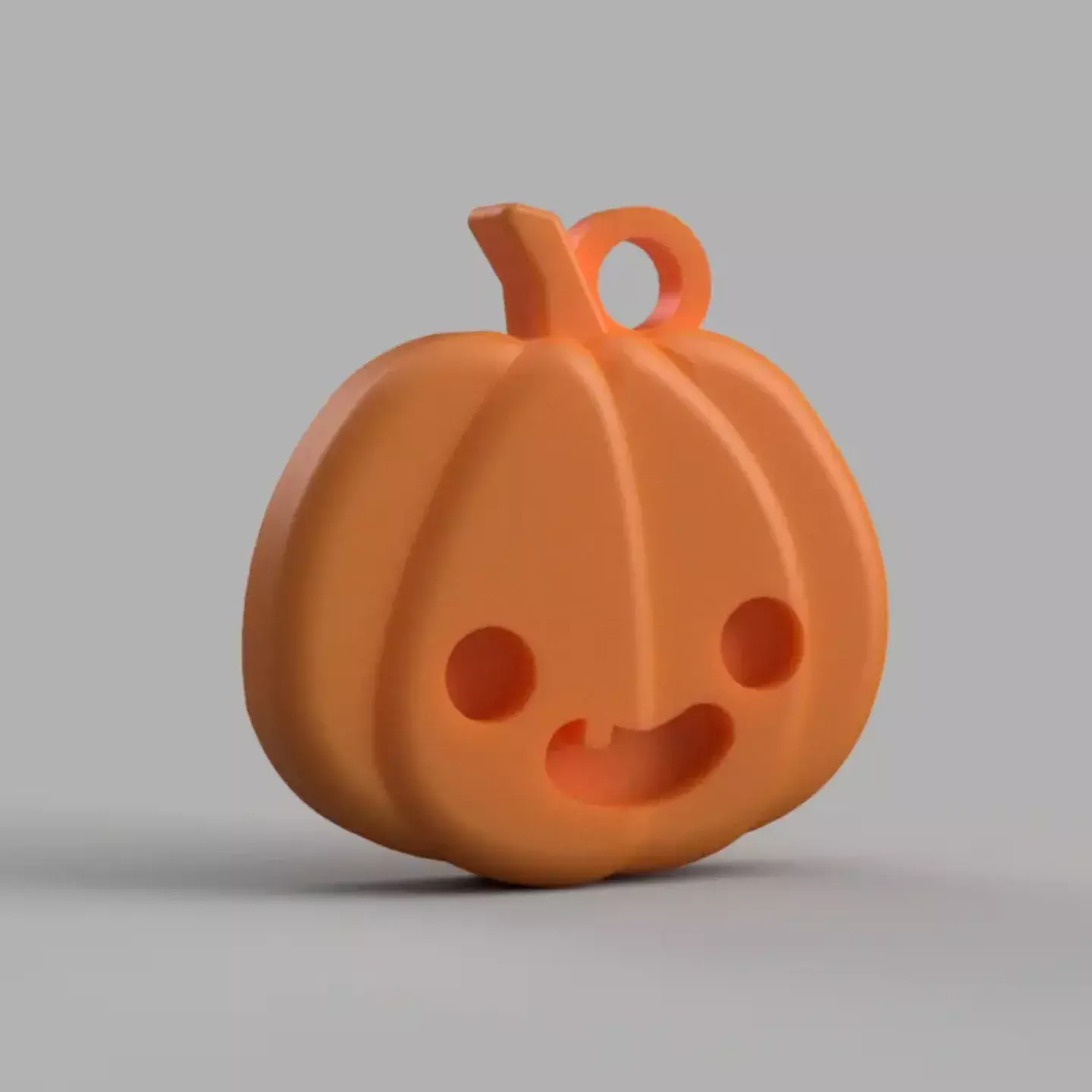Cute Pumpkin Keychain STL  3D print model_1