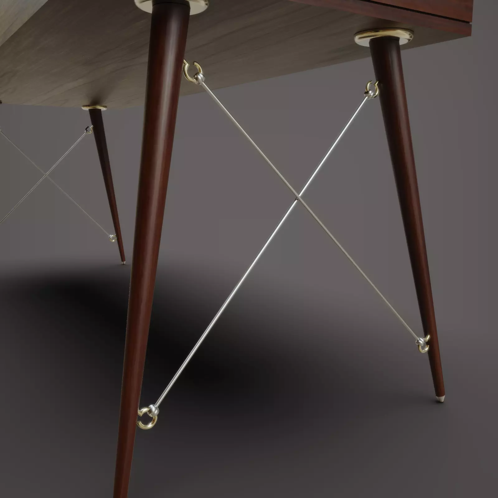 Wooden Desk 3D model_5