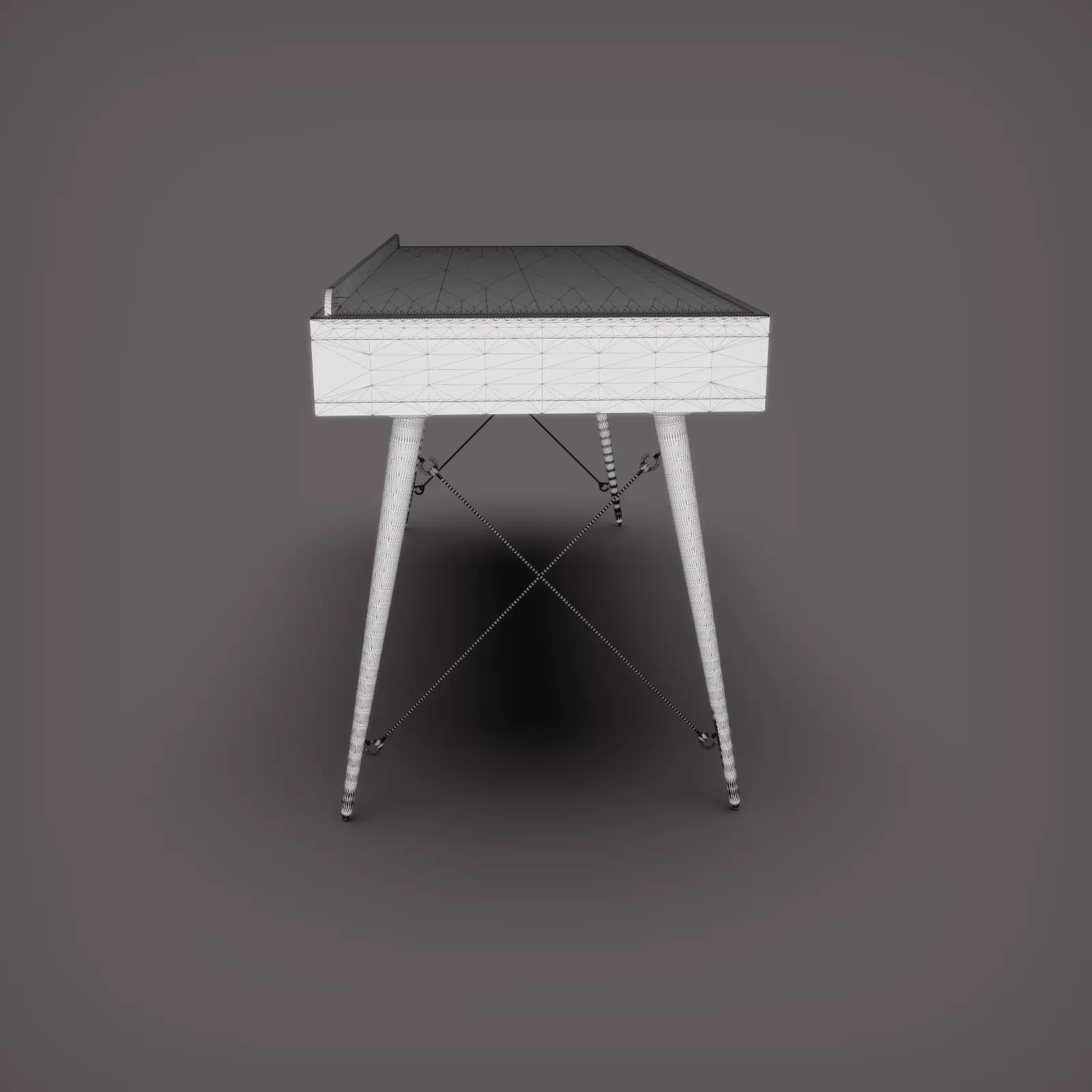Wooden Desk 3D model_7
