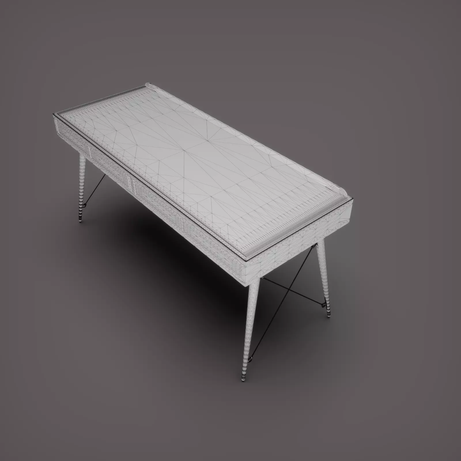 Wooden Desk 3D model_10