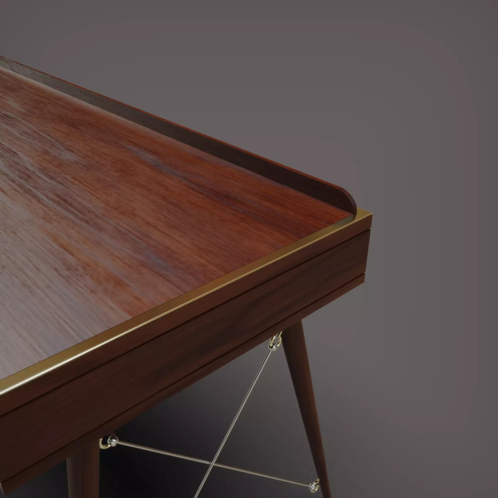 Wooden Desk 3D model_1