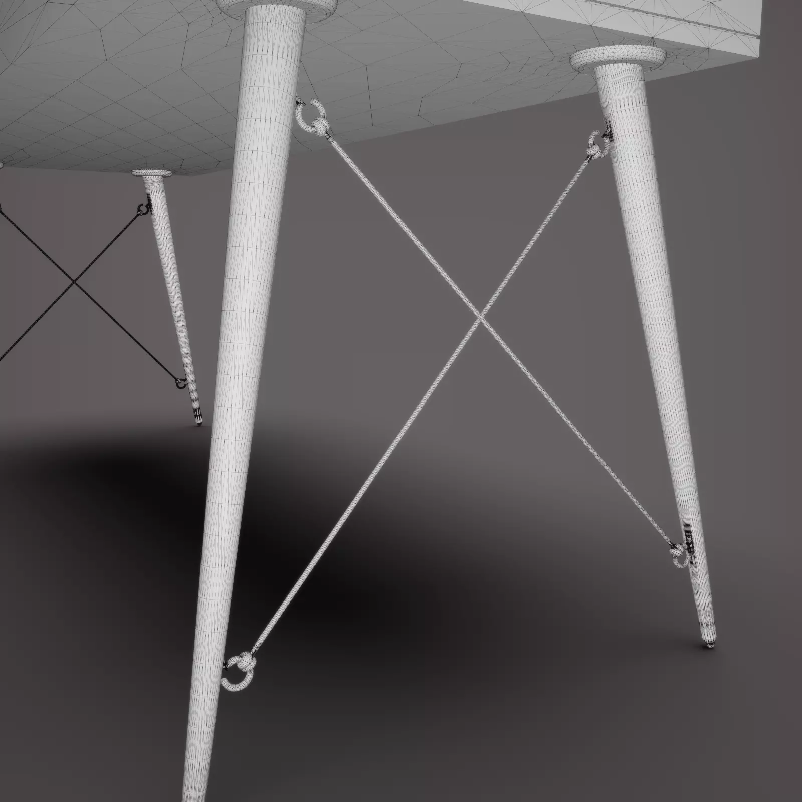 Wooden Desk 3D model_8