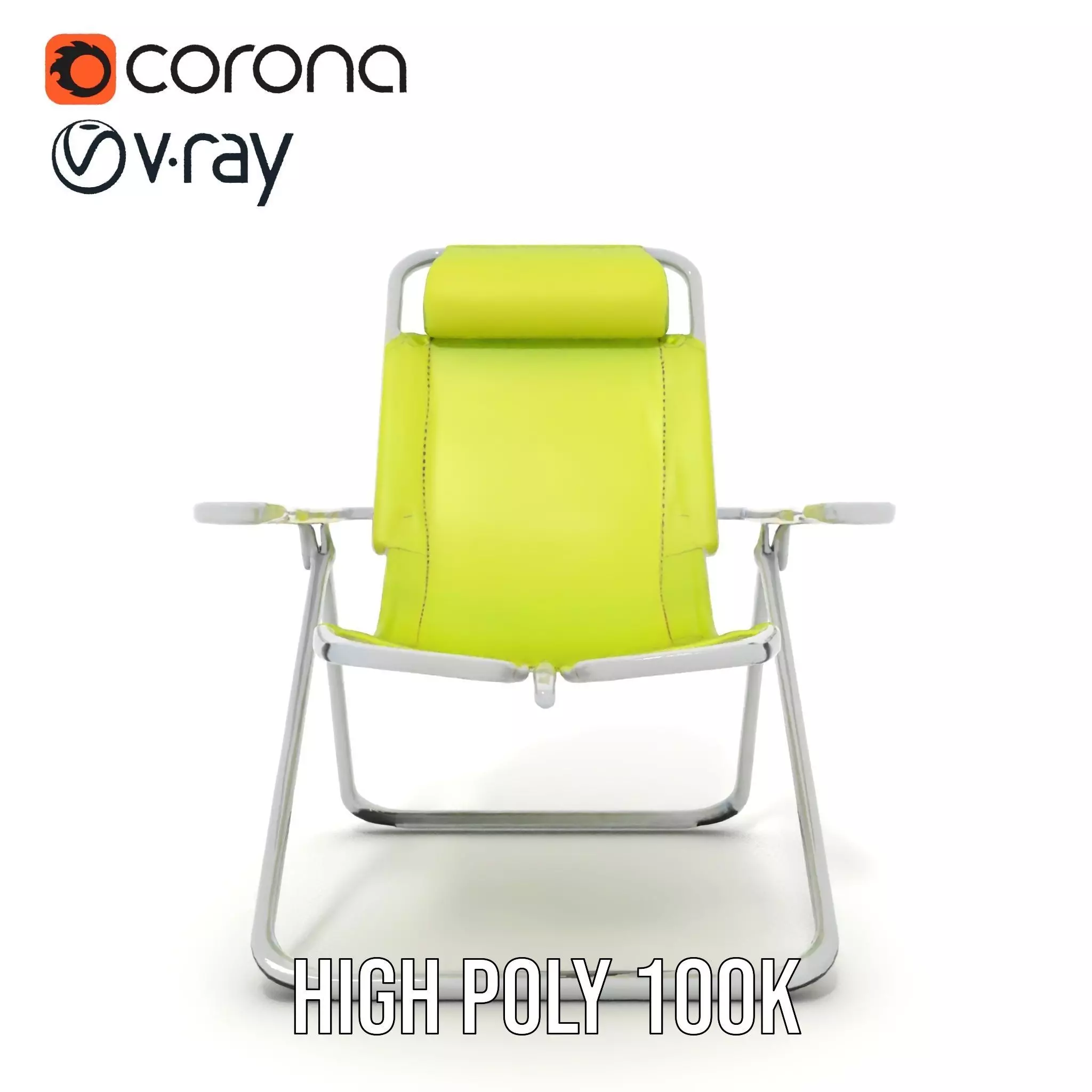 Lime Green Lounge Chair model pack Low-poly 3D model_23