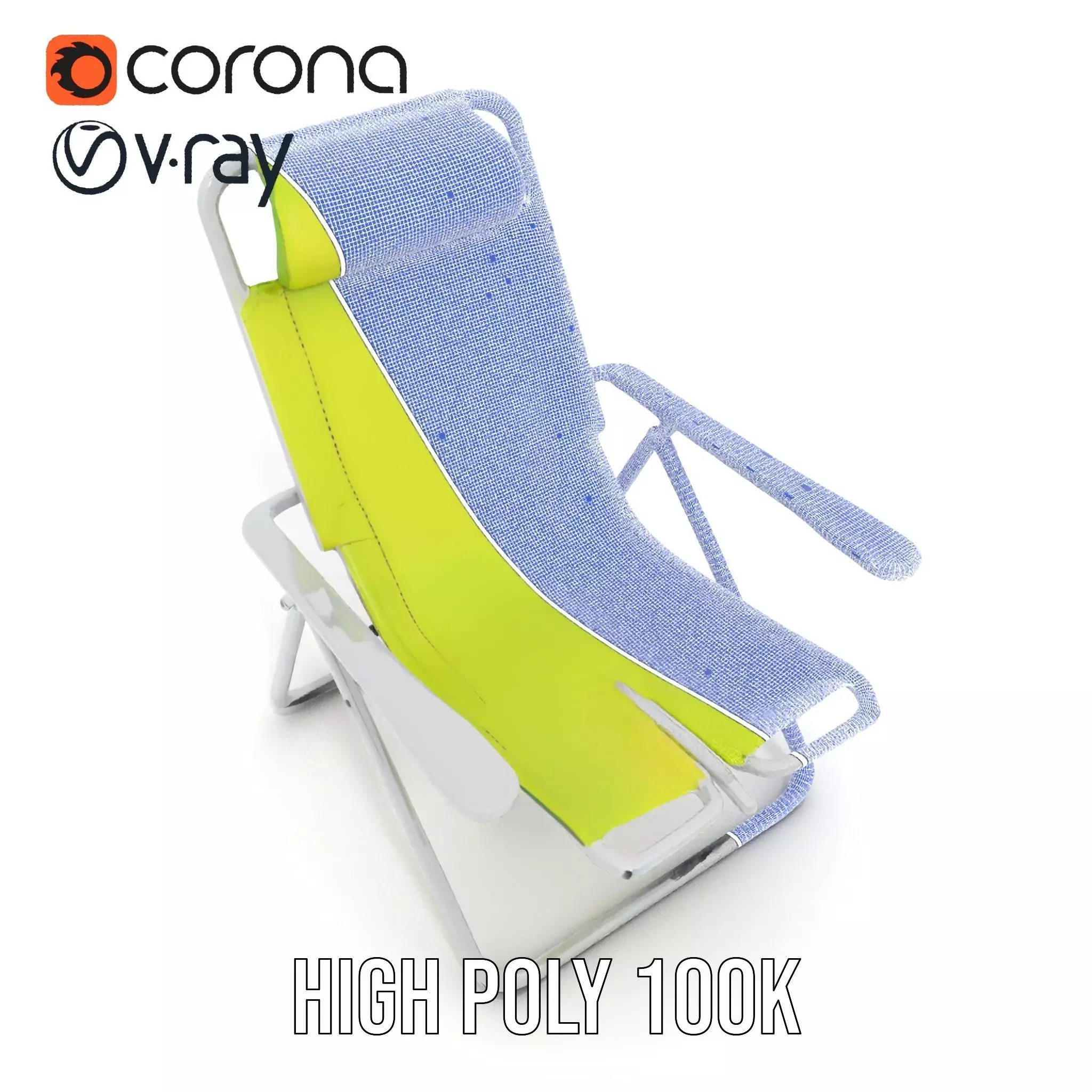 Lime Green Lounge Chair model pack Low-poly 3D model_33