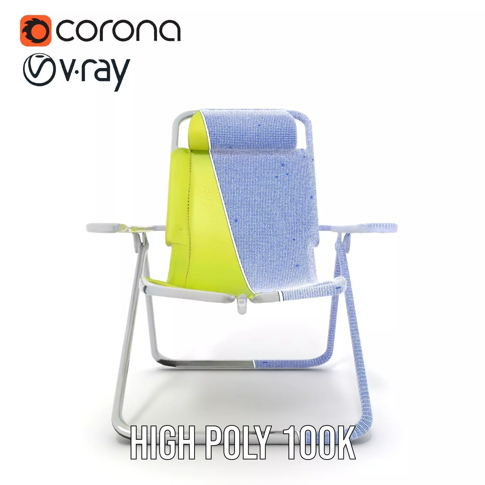 Lime Green Lounge Chair model pack Low-poly 3D model_34