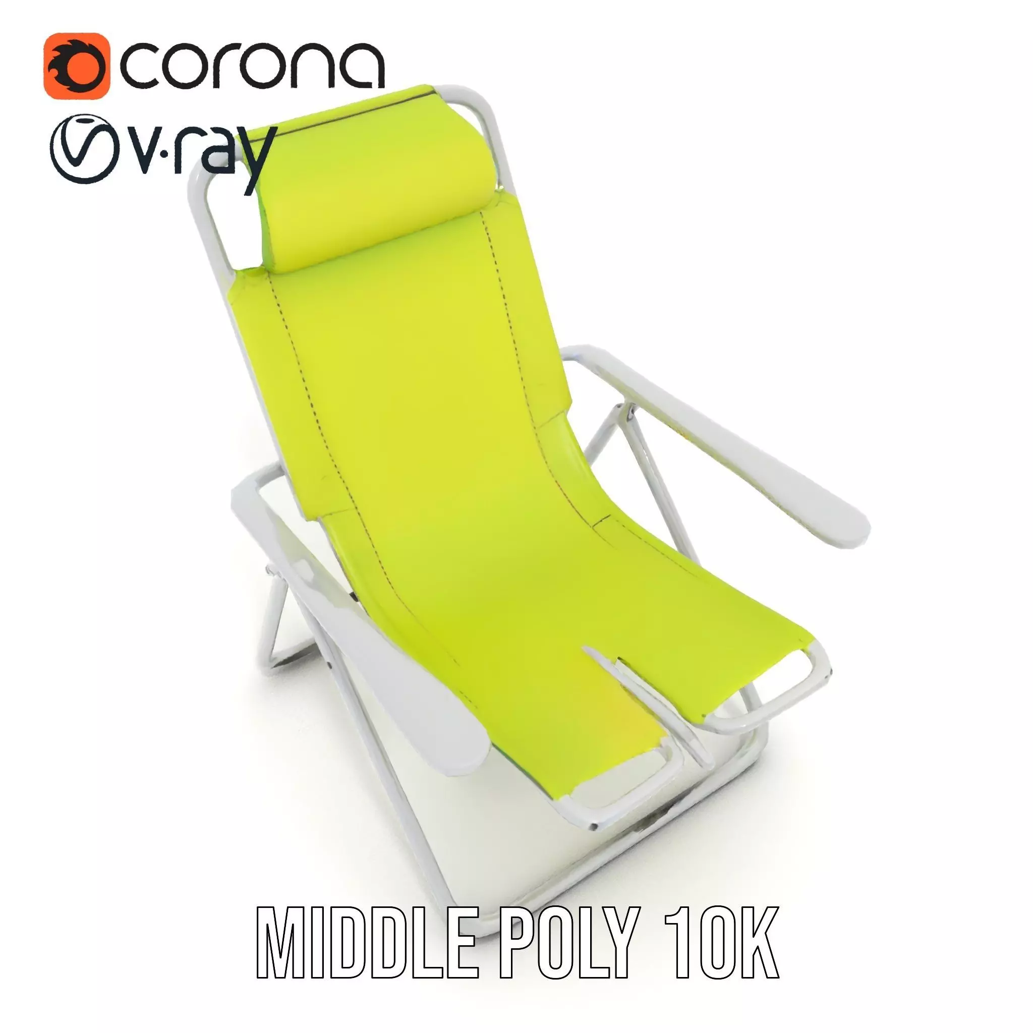 Lime Green Lounge Chair model pack Low-poly 3D model_14
