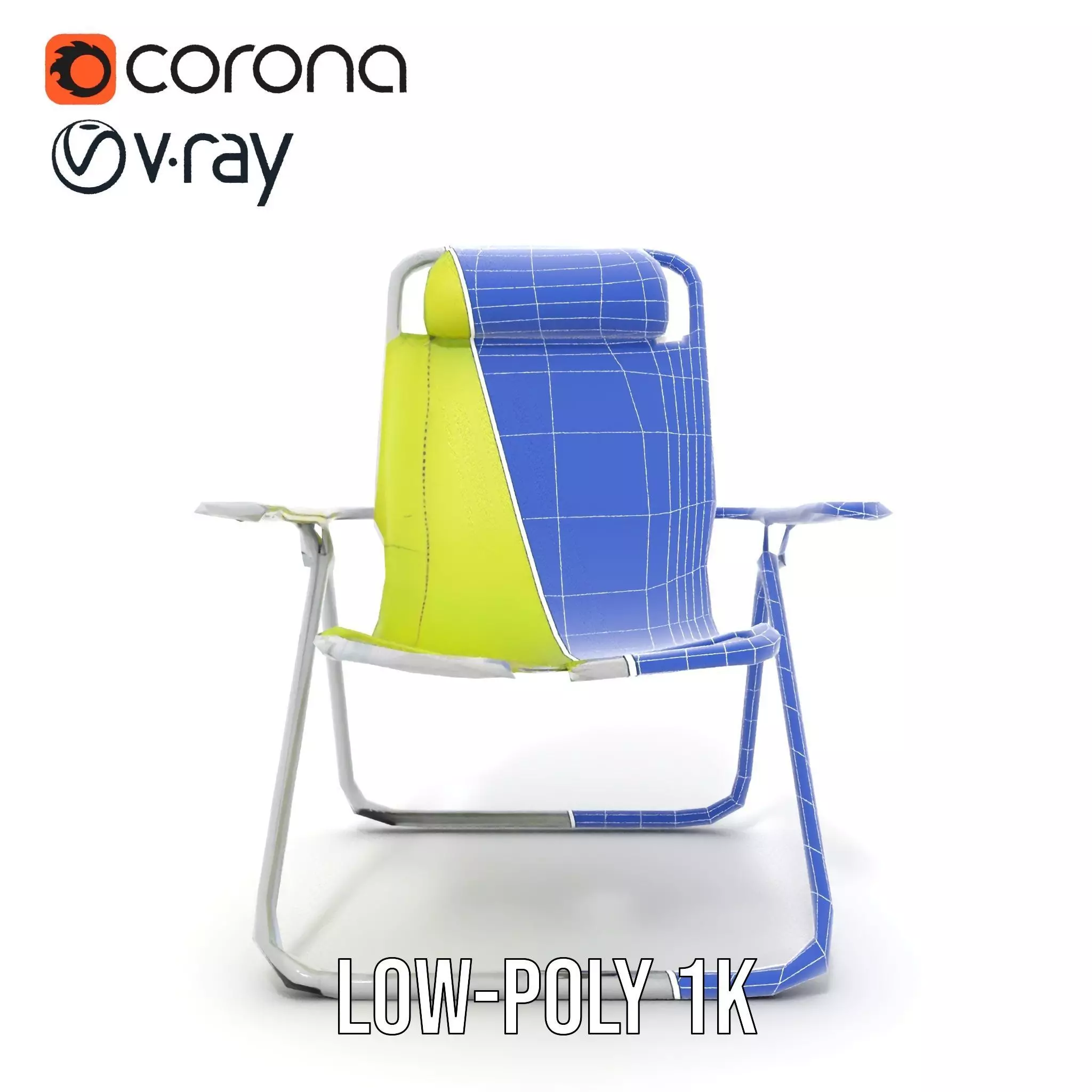 Lime Green Lounge Chair model pack Low-poly 3D model_31