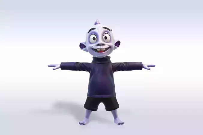 Cheerful Ghost Boy Character Halloween 3D model
